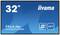 Een blauwe scherm toont de tekst '32" - iiyama - ProLite LH3241S-B2 - Full HD - 24/7', met een grafische achtergrond.