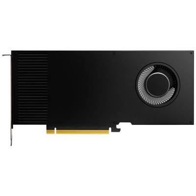 Afbeelding van een zwarte videokaart met ventilator aan de rechterzijde en een gouden aansluitstrip onderaan.