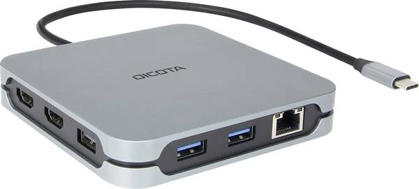 Dicota USB-C 10-in-1 dockingstation 8K HDMI PD 100W zilver