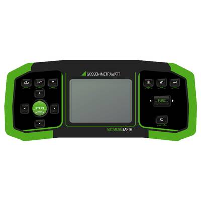 Elektronisch apparaat met display in het midden, knoppen links en rechts voor het bedienen van de functies. Merk: Gossen Metrawatt.