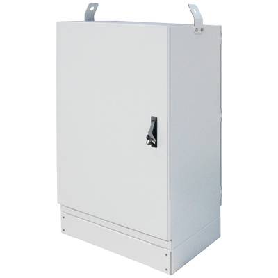 Een witte elektrische schakelkast met een zwarte handgreep aan de voorkant, gemonteerd aan een muur.