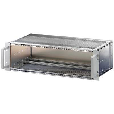 Leeg, zilver metalen behuizing met rechthoekige vorm, geschikt voor het opbergen en organiseren van elektronische componenten.