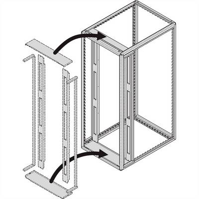 Een diagram toont de assemblage van een rechthoekig frame met twee extra zijpanelen, aangeduid door pijlen.