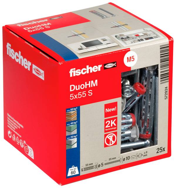 Fischer 572924 DuoHM 5x55 S PH TX Hollewandplug 55 mm  25 stuk(s)