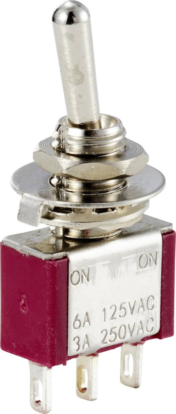TRU COMPONENTS TC-12819600  Tuimelschakelaar 125 V/AC, 250 V/AC 6 A 1x aan/aan  Continu 1 stuk(s)