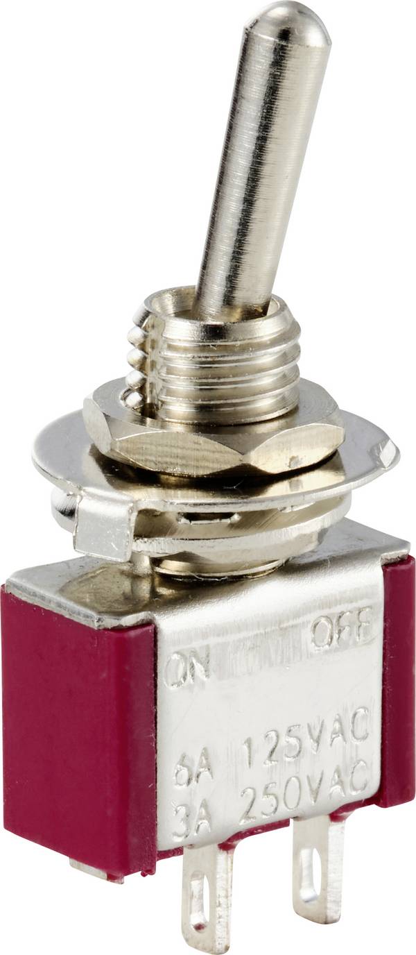 TRU COMPONENTS TC-12819608  Tuimelschakelaar 125 V/AC, 250 V/AC 6 A 1x uit/(aan)  Moment 1 stuk(s)