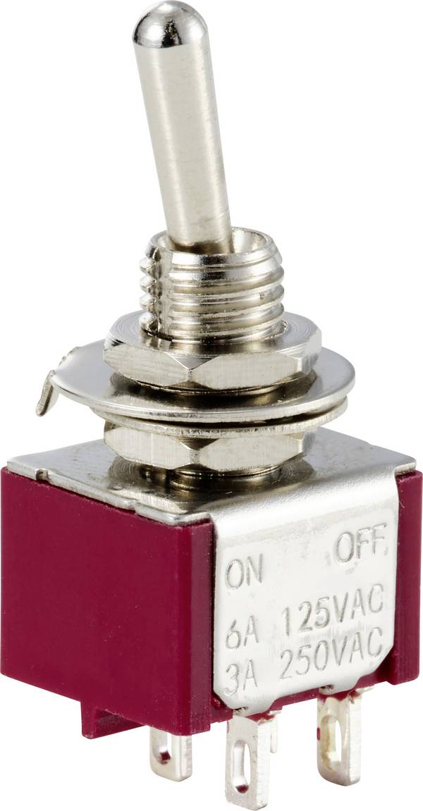 TRU COMPONENTS TC-12819616  Tuimelschakelaar 125 V/AC, 250 V/AC 6 A 1x aan/uit  Continu 1 stuk(s)