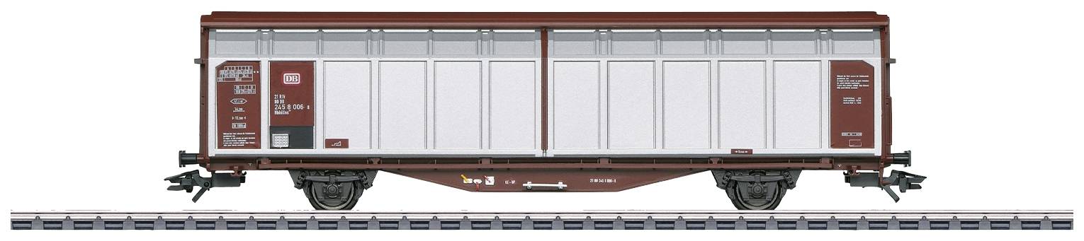 Goederenwagens op sporen, rode en witte lak, zijaanzichten, geen personen, geschikt voor goederenvervoer.