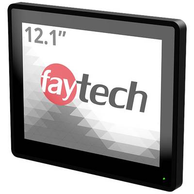 Een 12,1 inch Faytech touchscreen-monitor met een zwarte rand.