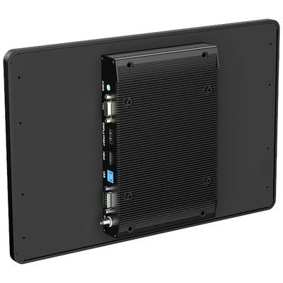 Een rechthoekig, plat elektronisch apparaat met meerdere aansluitingen aan de achterkant, inclusief USB, HDMI en antenne-aansluiting.