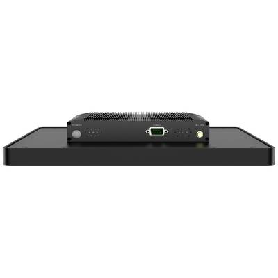 Een plat, rechthoekig elektronisch apparaat met aansluitingen voor voeding, COM2 en WLAN, geschikt voor industriële toepassingen.