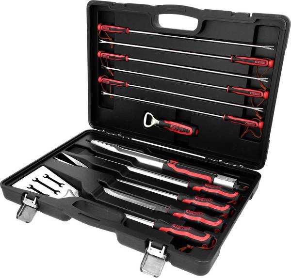 KS Tools 100088  Barbecue grillset Rood, Zwart