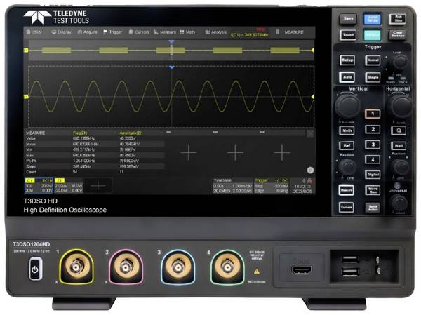 Teledyne LeCroy T3DSO1204HD Digitale oscilloscoop 200 MHz 4-kanaals 2 GSa/s 200 Mpts 12 Bit Digitaal geheugen (DSO) 1 stuk(s)