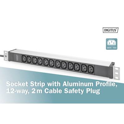 Digitus DN-95426 19 inch Stekkerdoos voor patchkast 1 HE Apparaatcontactdoos C13 10A Geschikt voor kastdiepte: vanaf 300-8