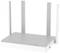 Een witte Wi-Fi-router met vier verticale antennes voor verbeterde signaalsterkte en bereik.