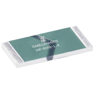 Groene precisieweerstand met opschrift 'Isabellenhütte VMp-R050-1.0'. De weerstand is geschikt voor toepassingen met hoge precisie.