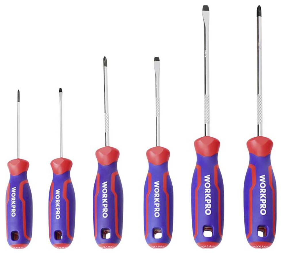 WorkPro 6 tlg Universeel Schroevendraaierset PH0, PH1, PH2
