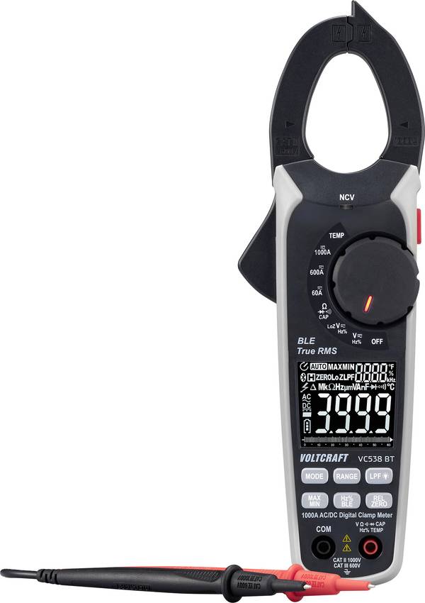 VOLTCRAFT VC538 Stroomtang Digitaal CAT III 600 V, CAT II 1000 V Weergave (counts): 6000