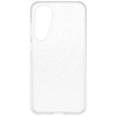 Heldere en glinsterende telefoonhoes met een glanzende oppervlakte en een uitsparing in de linkerbovenhoek voor camera en sensoren.