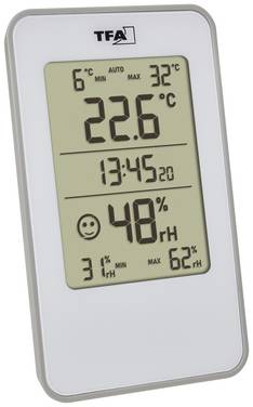 TFA Dostmann Digitales Thermo-Hygrometer 30.5057.02 Thermo- en hygrometer Wit