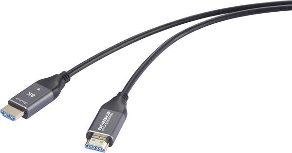 SpeaKa Professional SP-12842664 HDMI-kabel HDMI / Glasvezel Aansluitkabel HDMI-A-stekker, HDMI-A-stekker 20 m Zwart 8K UHD, Active Optical Cable (AOC)