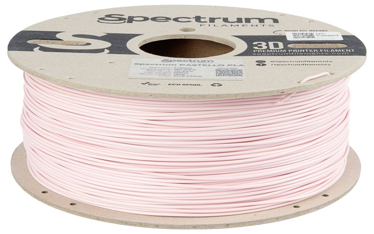 'Spoel met roze 3D-printer-filament van Spectrum Filaments'