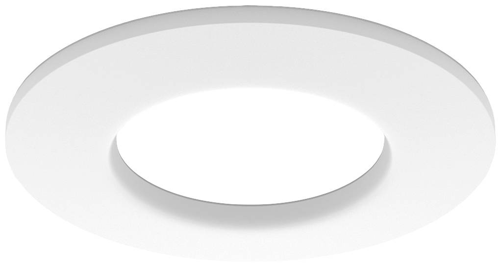 Ronde, witte inbouwspot met een eenvoudig, modern design. Ideaal voor plafondmontage in woon- en kantoorruimtes.