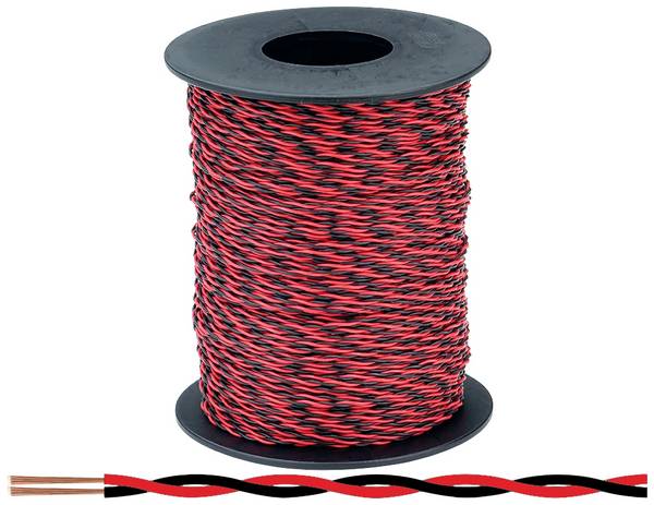 Donau Elektronik 210-10-100 Draad 2 x 0.04 mm² + 2 x 0.04 mm² Rood, Zwart 100 m
