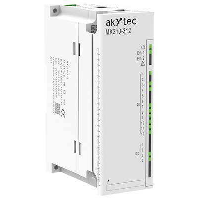 Industrieel besturingsmodule met diverse interfaces en displays. Modelaanduiding 'akytec MK210-312'.