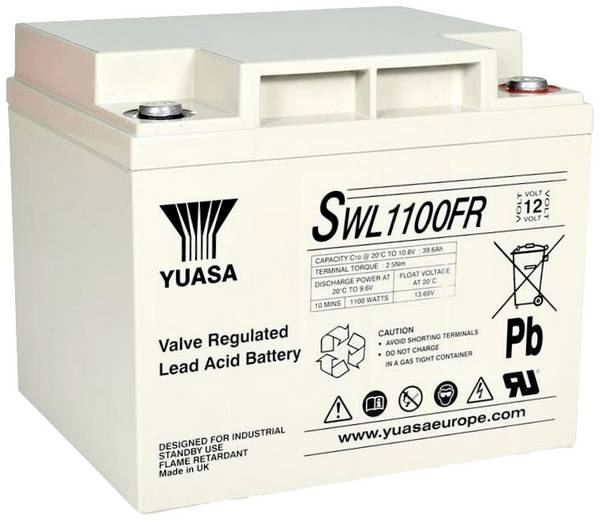 Yuasa  Loodaccu 12 V 39.6 Ah Loodvlies (AGM) (b x h x d) 197 x 170 x 165 mm  Geringe zelfontlading