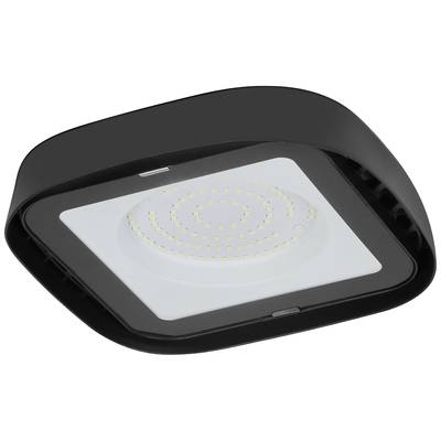 Zwarte, vierkante LED-plafondlamp met spiraalvormig gerangschikte LED's voor gelijkmatige verlichting.