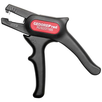 Op de afbeelding staat een zwarte striptang van Gedore Red, model R28201165, met een rood logo en schaal voor kabeldoorsnede.