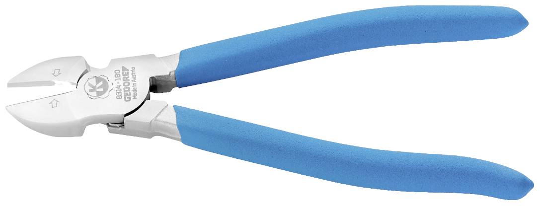 Tang met blauwe handgrepen, gebruikt voor het doorknippen van draden en kabels, weergegeven op een witte ondergrond.