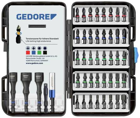 Gedore 666-045 Bitset 45-delig 1/4" (6,3 mm) Torsion zone