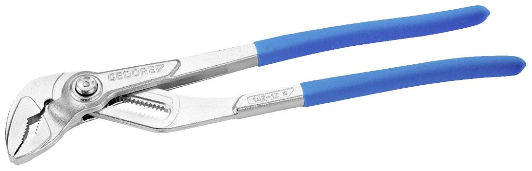 Here's the Dutch translation:<br><br>Tang met blauwe handgrepen, geschikt voor het vastpakken en draaien van objecten. Ideaal voor sanitaire werkzaamheden of in de werkplaats.