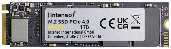 Intenso 1 TB NVMe/PCIe M.2 SSD 2280 harde schijf PCIe NVMe 4.0 x4 Retail 3836460