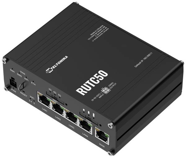 Teltonika RUTC50 WiFi-router Geïntegreerd modem: 5G 2.4 GHz, 5 GHz