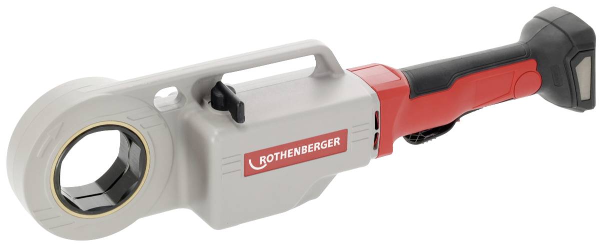 Een draagbaar, elektrisch buizensnijgereedschap van het merk Rothenberger, geschikt voor nauwkeurig buizen snijden.
