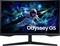 Een monitor met een astronaut op een ruimteachtergrond en de tekst 'Odyssey G5'.