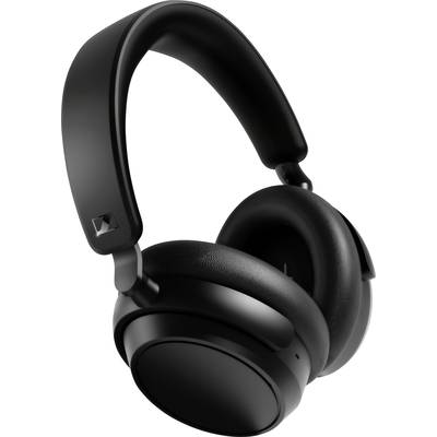 Zwarte over-ear koptelefoon met gepolsterde oorschelpen en verstelbare hoofdband, op witte achtergrond.