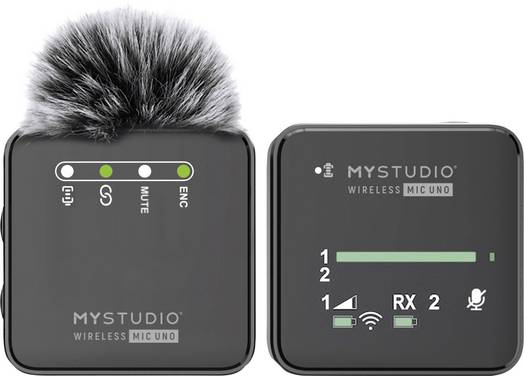 Dasspeld Studiomicrofoon Easypix MyStudio Mic UNO Zendmethode:Kabelgebonden, Radiografisch Incl. windkap, Incl. microfoonstatief