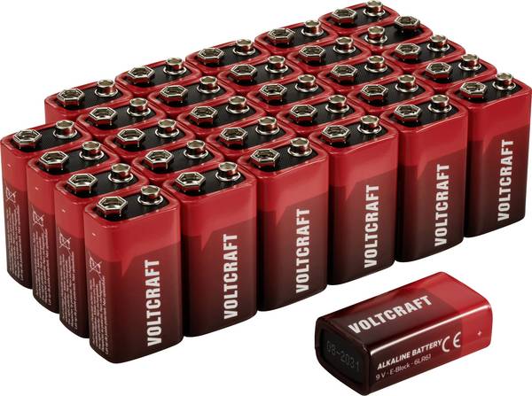 VOLTCRAFT VC-16107990 9V batterij (blok) Alkaline 550 mAh 9 V 30 stuk(s)