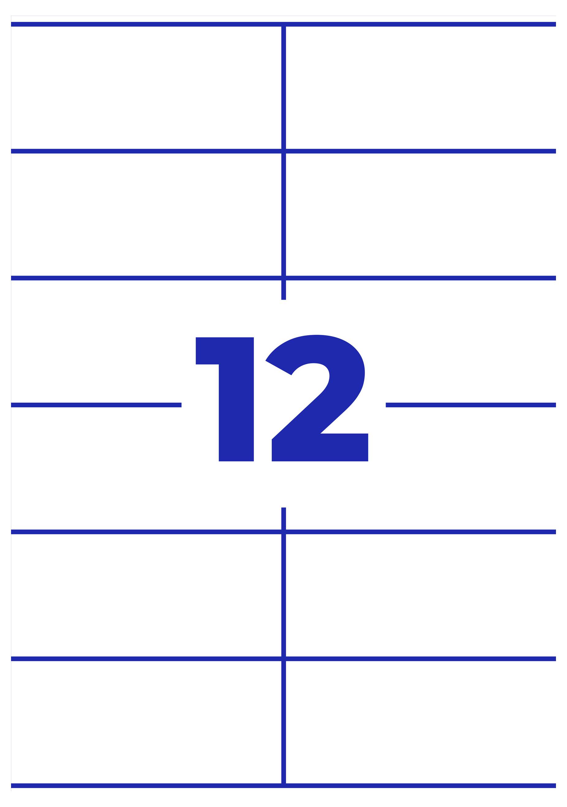 Schematische meetschaal met blauw raster en het getal '12' in het midden.