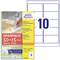 'Packaging for Avery Zweckform removable universal labels, 65 x 38.1 mm, 10 per sheet, Total 50+15 sheets. Savings pack.'