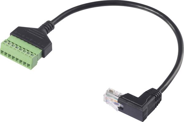 Renkforce RJ45 Netwerk Adapterkabel  [1x RJ45-stekker 8p8c - 1x Klemverbinding] 30 cm Zwart