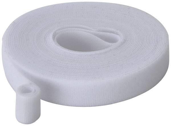 TRU COMPONENTS T24CA064 Klittenband Om te bundelen Haak- en lusdeel (l x b) 5 m x 15 mm Wit 5 m