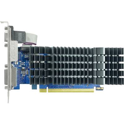 Een ASUS-videokaart met een blauw printplaat en een grote, zwarte koelbehuizing is afgebeeld. Hij heeft een PCI-Express-aansluiting.
