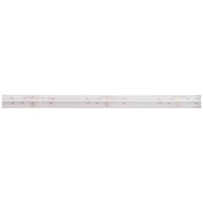 Een wit LED-lichtlint in close-up, dat gelijkmatig schijnt en wordt gebruikt voor verlichtingsdoeleinden.