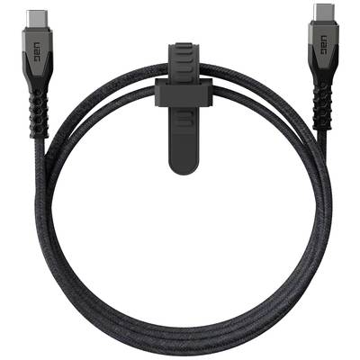 USB-C-kabel met gevlochten ommantelingĀ en clip voor kabelorganisatie. Ideaal voor snelle gegevensoverdracht en oplaadtoepassingen.
