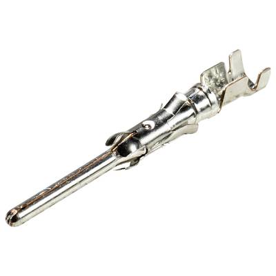 Close-up van een metalen connector met getande punt en ogen, kenmerkend voor elektrische bedrading en schakelingen.